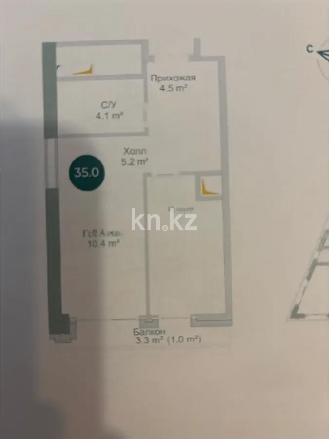 Продажа 1-комнатной квартиры, 35 м², пр. Суюнбая, дом  15в - Продажа  однокомнатных квартир в Алматы с фото фото 1 из 1