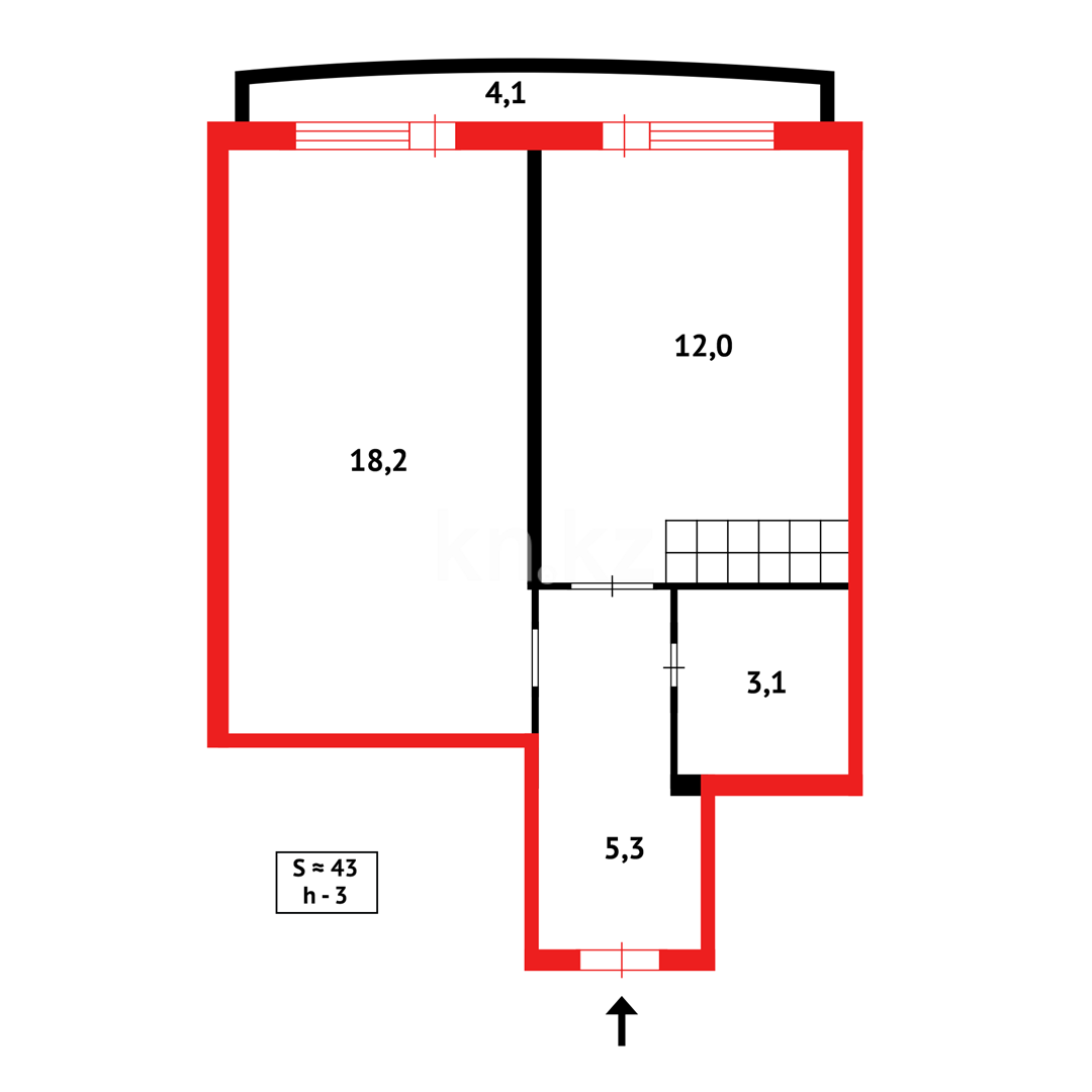 Продажа 1-комнатной квартиры, 43 м², ул. Дюсембекова, дом  83/1 - Продажа квартир в Караганде фото 16 из 16