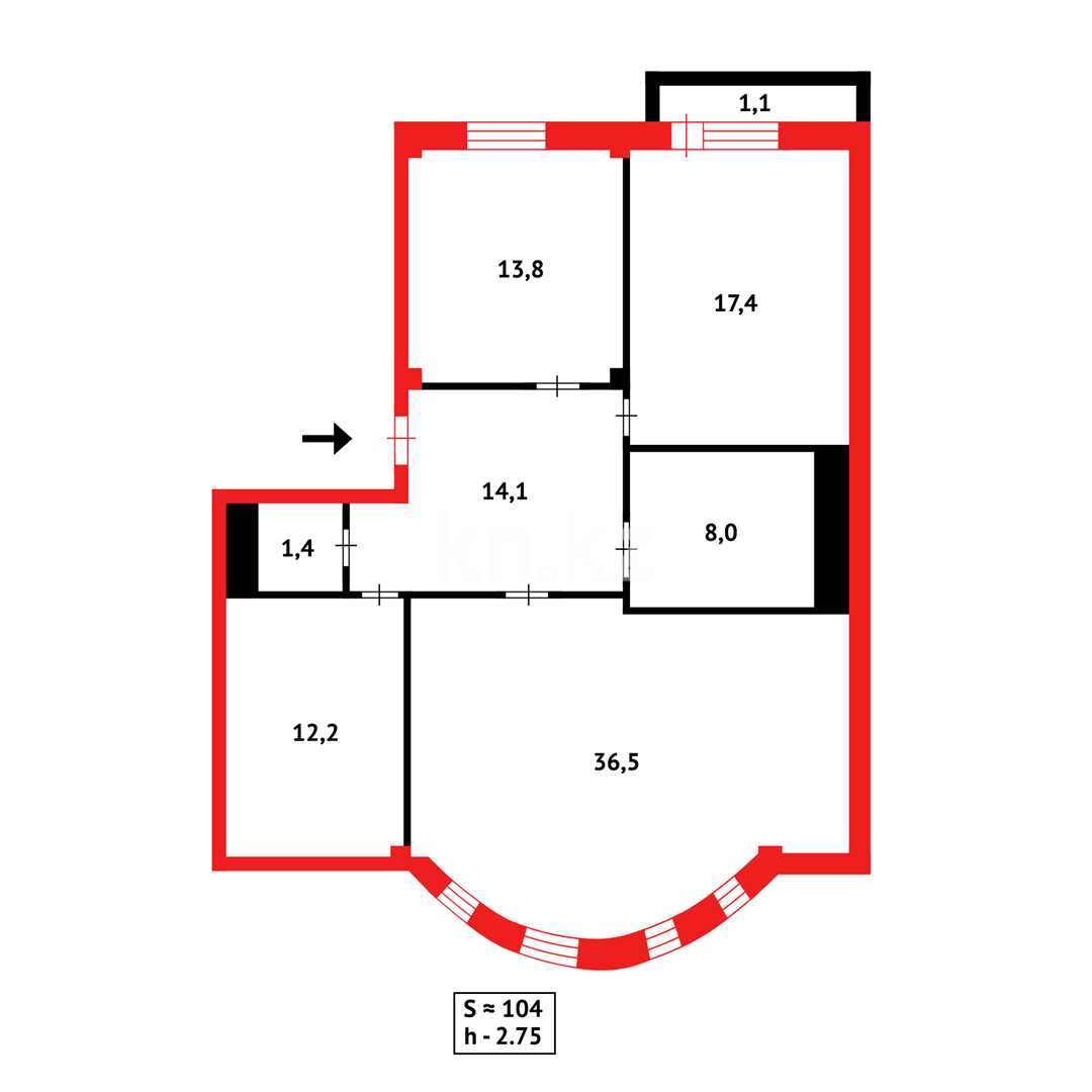 Продажа 3-комнатной квартиры, 104.4 м², ул. Иманбаевой - Продажа квартир в Астане фото 12 из 12