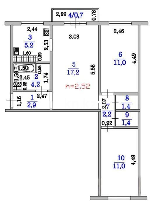 Продажа 3-комнатной квартиры, 60 м², ул. Утепова, дом  23 в Алматы - фото 6