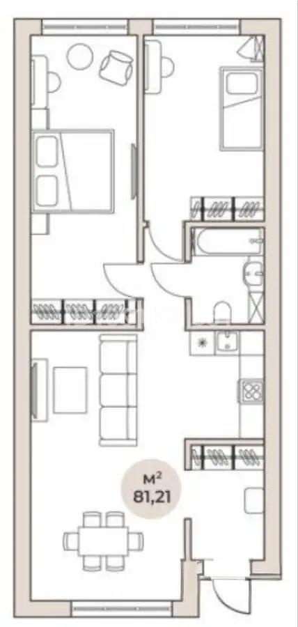 Продажа 3-комнатной квартиры, 81 м² - Продажа жилой и коммерческой недвижимости в Алматы фото 2 из 2