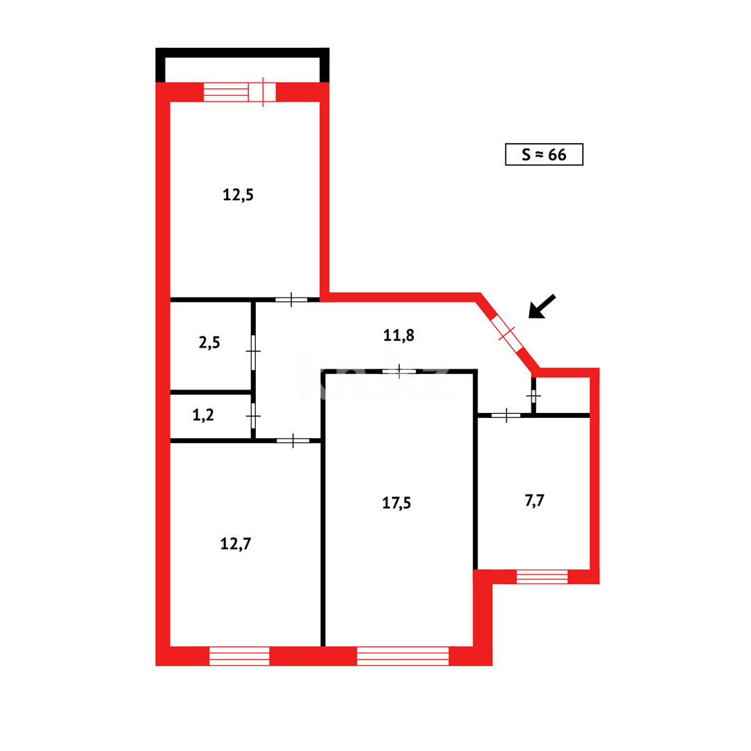 Продажа 3-комнатной квартиры, 67 м², мкр-н 8 - Продажа квартир в Темиртау фото 10 из 10