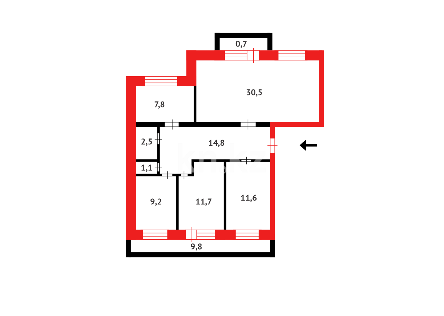 Продажа 4-комнатной квартиры, 99 м² - Продажа четырехкомнатных квартир в кирпичном доме в Казахстане - страница 3 фото 24 из 24