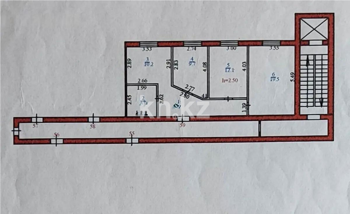 Продажа 3-комнатной квартиры, 68 м², ул. Карбышева, дом  14 - Продажа  трехкомнатных квартир в Караганде фото 6 из 6