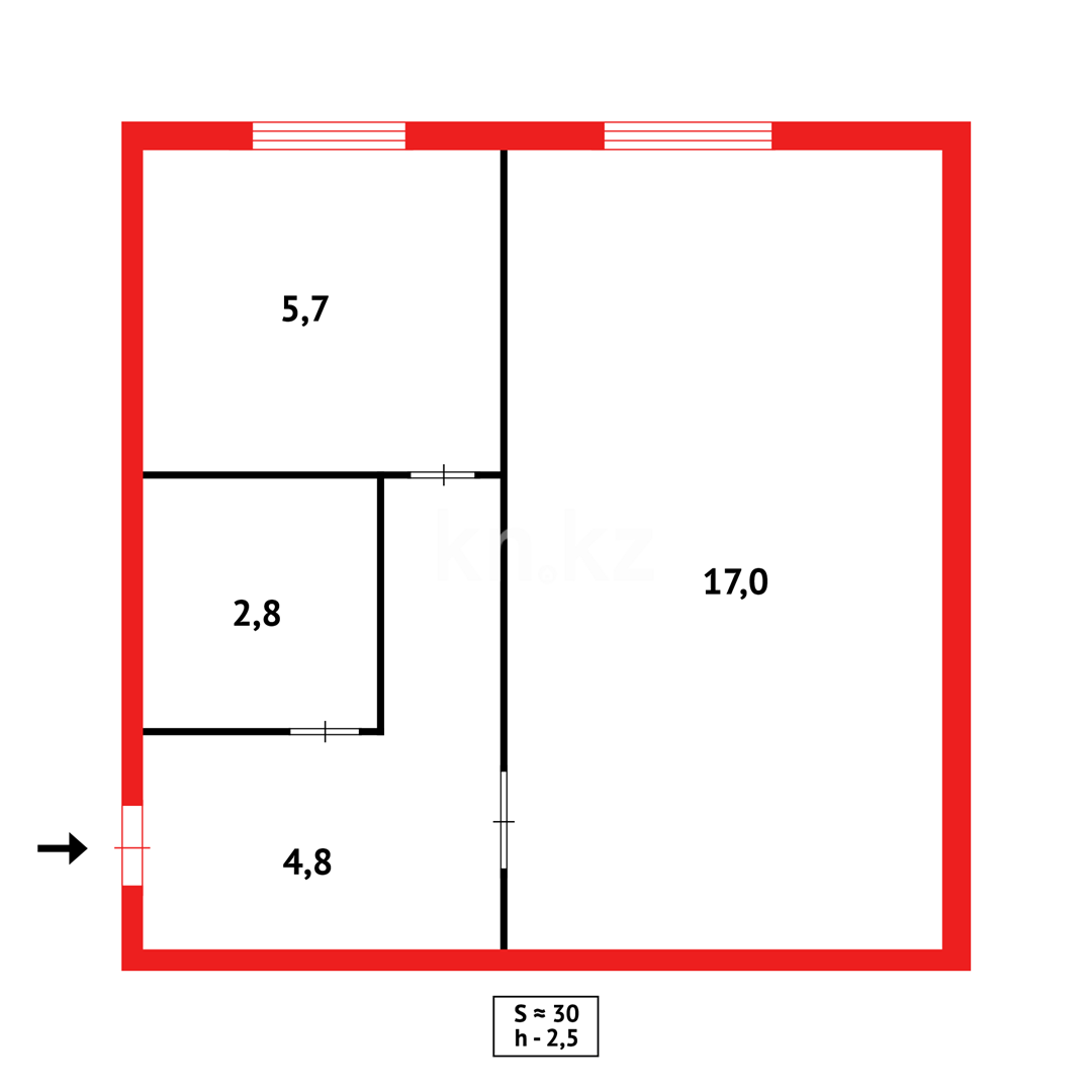 Продажа 2-комнатной квартиры, 35 м², ул. Крылова, дом  14 в Караганде - фото 8
