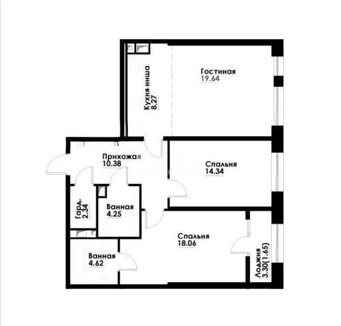 Продажа 3-комнатной квартиры, 83.55 м², ул. Навои, дом  30а/1 в Алматы