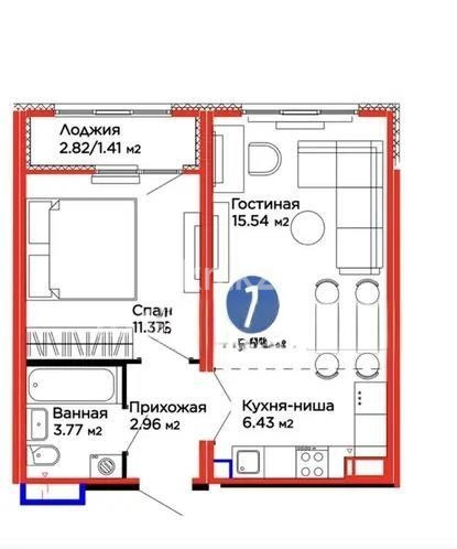 Продажа 2-комнатной квартиры, 41.48 м² в Астане - фото 4
