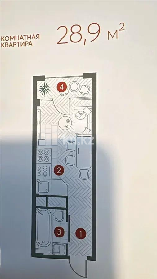 Продажа 1-комнатной квартиры, 29 м² в Алматы