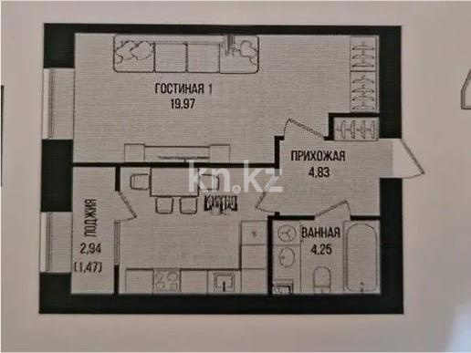 Продажа 1-комнатной квартиры, 41.02 м², ул. Серкебаева, дом  49 - Продажа квартир в Астане фото 1 из 1