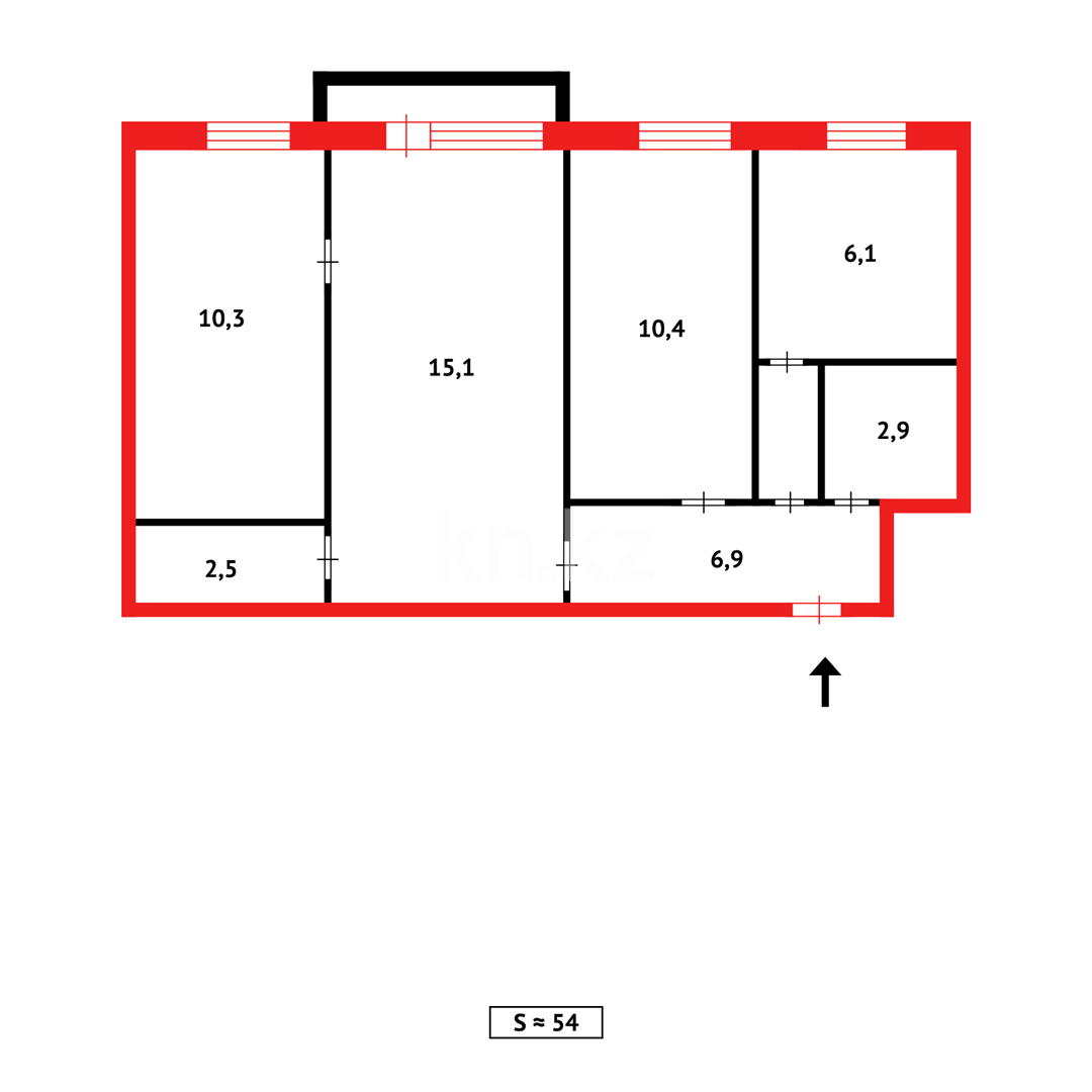 Продажа 3-комнатной квартиры, 54 м² - Недвижимость в Караганде - страница 2 фото 8 из 8