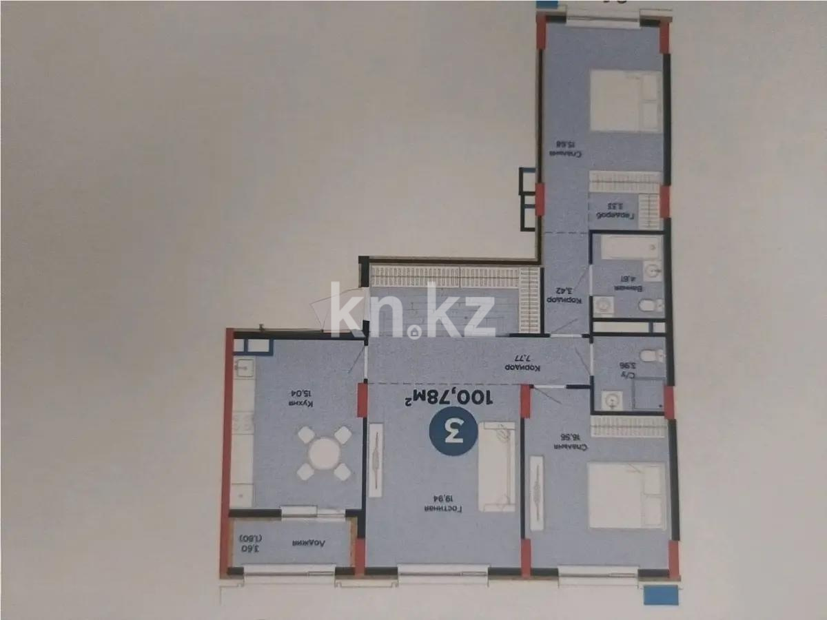 Продажа 3-комнатной квартиры, 100.8 м², ул. Е-899, дом  7 стр в Астане