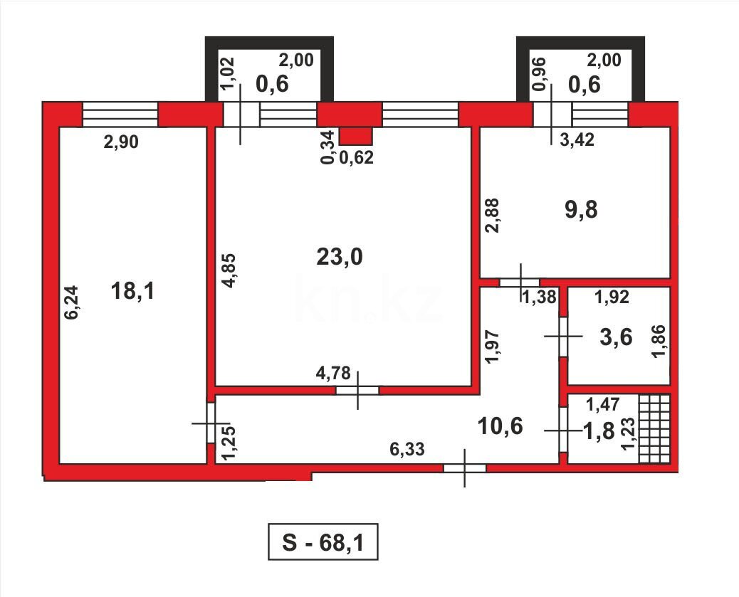 Продажа 2-комнатной квартиры, 69 м² в Караганде - фото 19