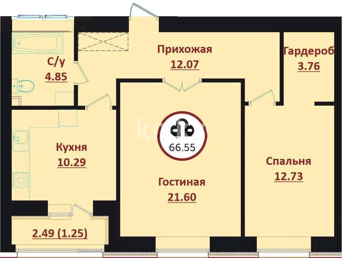 Продажа 2-комнатной квартиры, 65 м² в Астане - фото 4