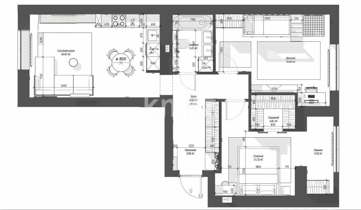 Продажа 3-комнатной квартиры, 71 м² в Астане - фото 4