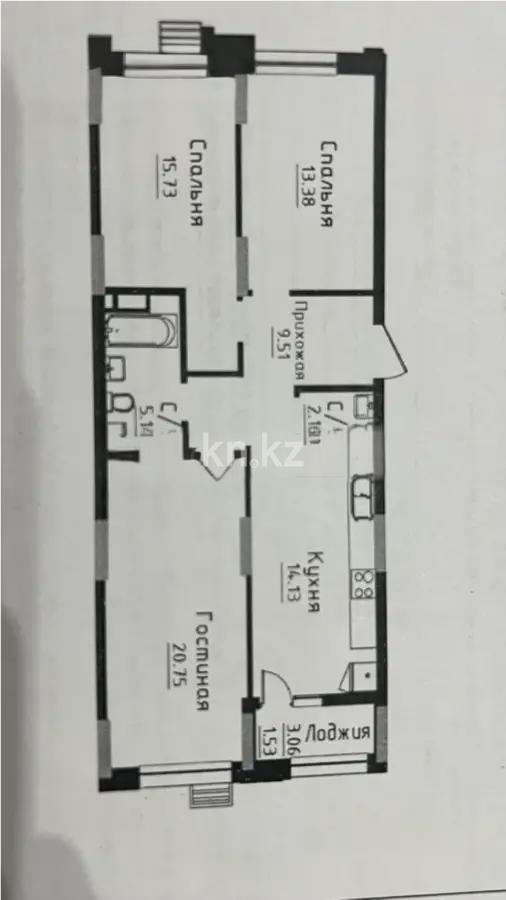 Продажа 3-комнатной квартиры, 82.33 м², пр. Улы Дала, дом  24/4 - Продажа квартир в Астане фото 1 из 1