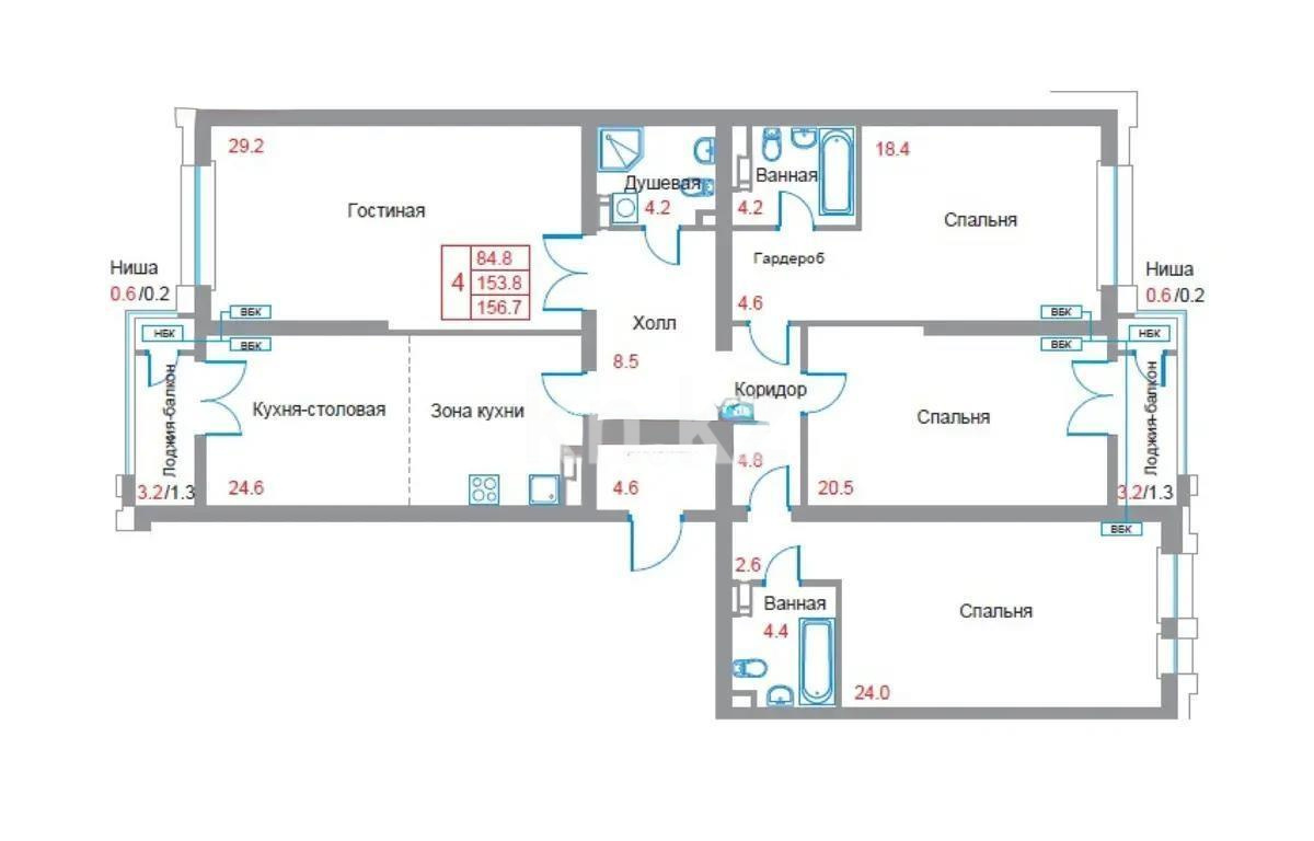 Продажа 4-комнатной квартиры, 159 м², ул. Жарокова, дом  218 - Продажа  четырехкомнатных квартир в новостройках Алматы без посредников фото 1 из 1