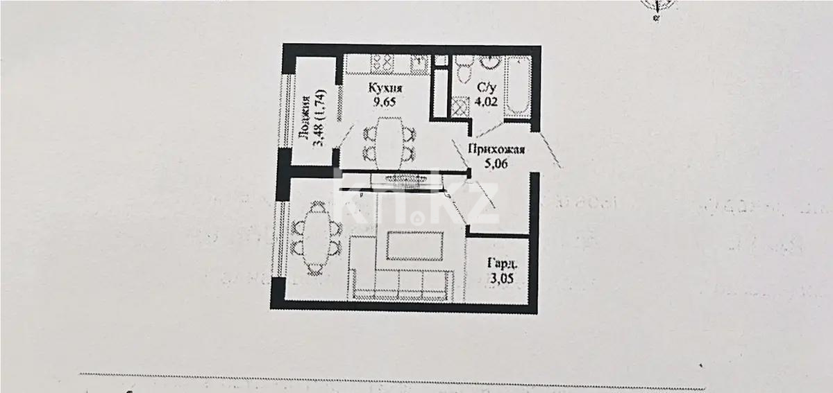 Продажа 1-комнатной квартиры, 39 м² - Продажа  однокомнатных квартир в Алматы - страница 2 фото 2 из 2