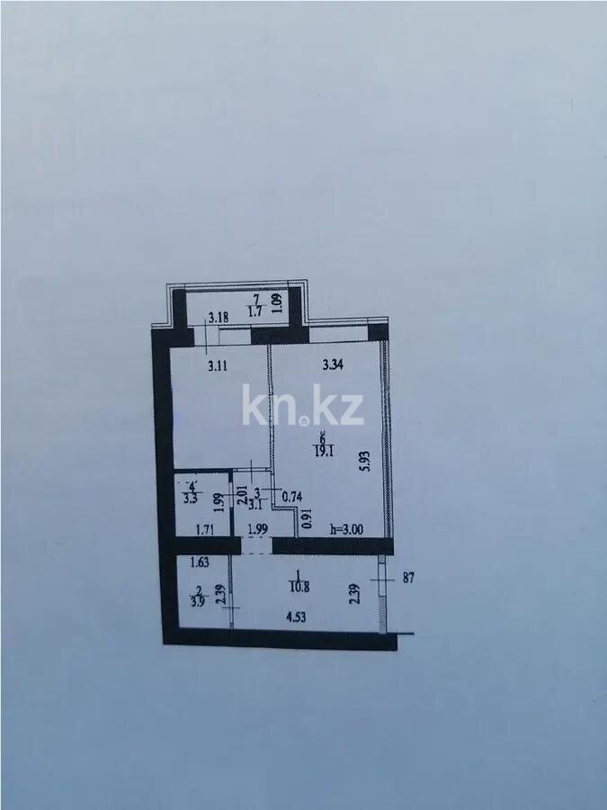 Продажа 1-комнатной квартиры, 53.7 м² в Астане