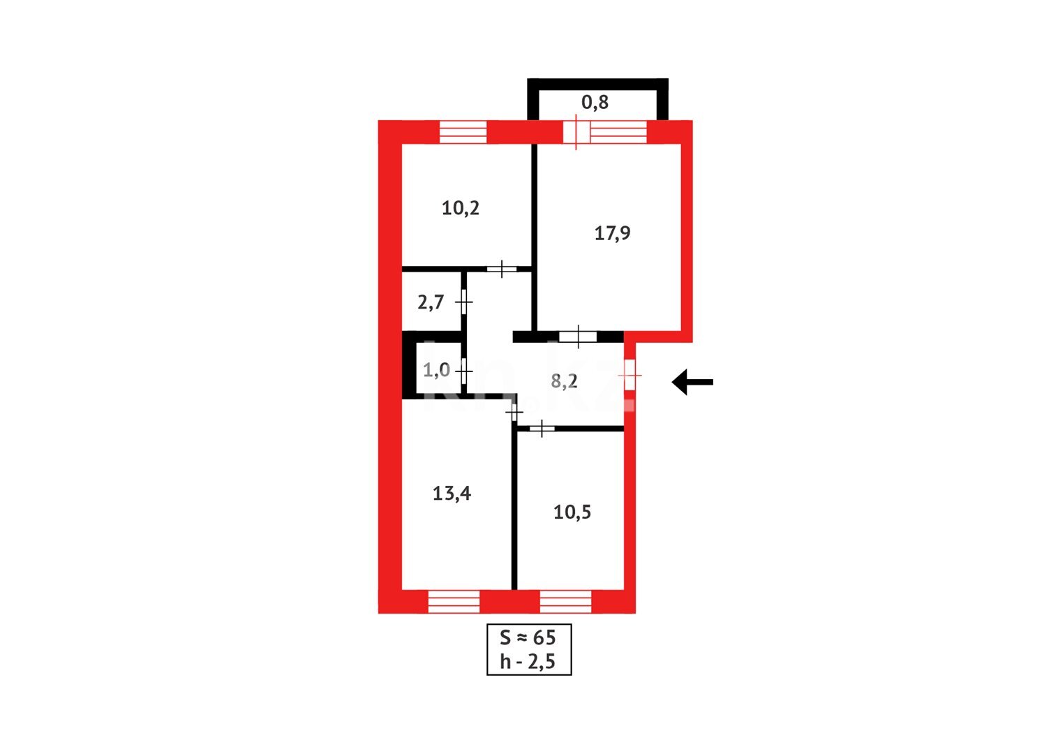 Продажа 3-комнатной квартиры, 65 м² в Темиртау - фото 15
