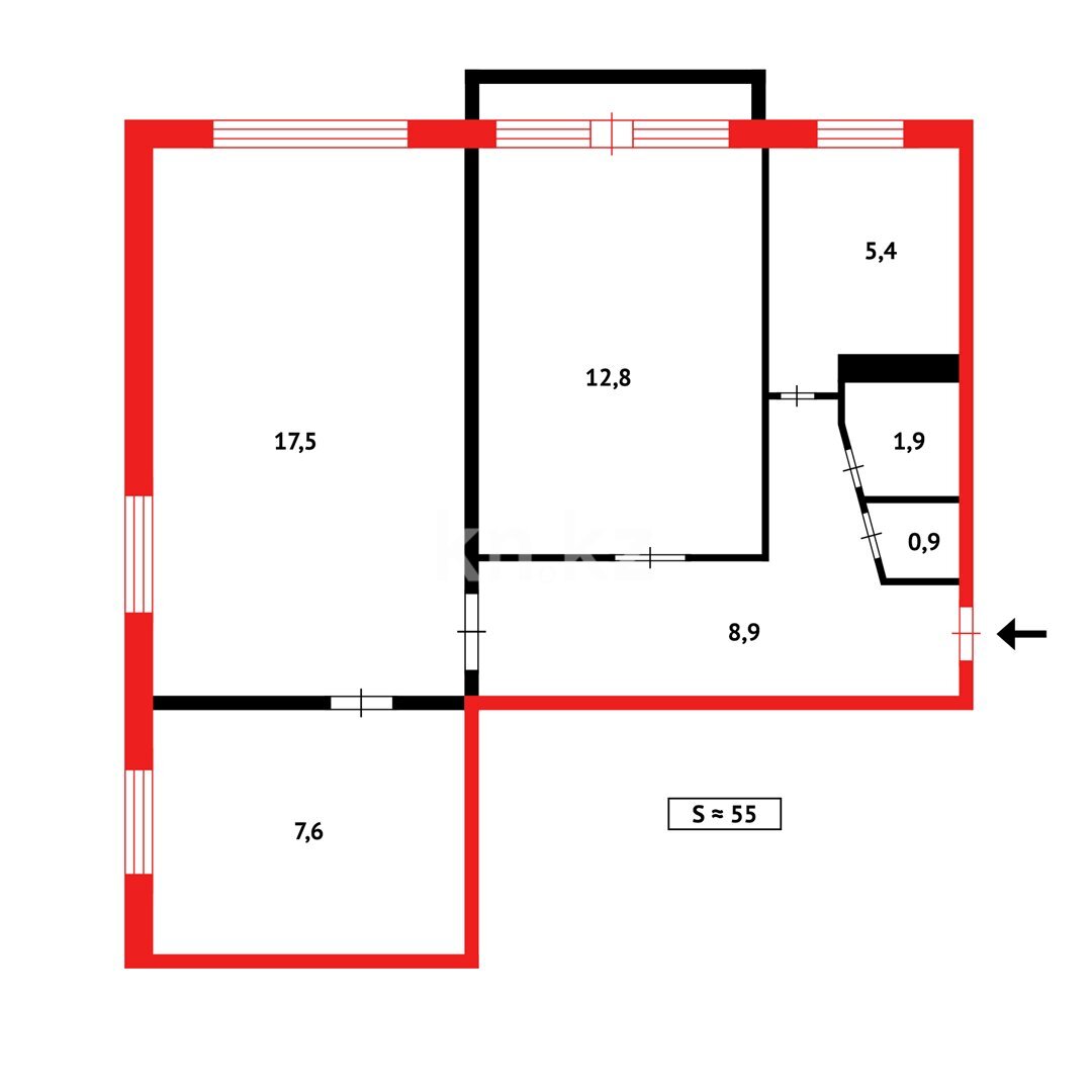 Продажа 3-комнатной квартиры, 55 м² в Темиртау - фото 14