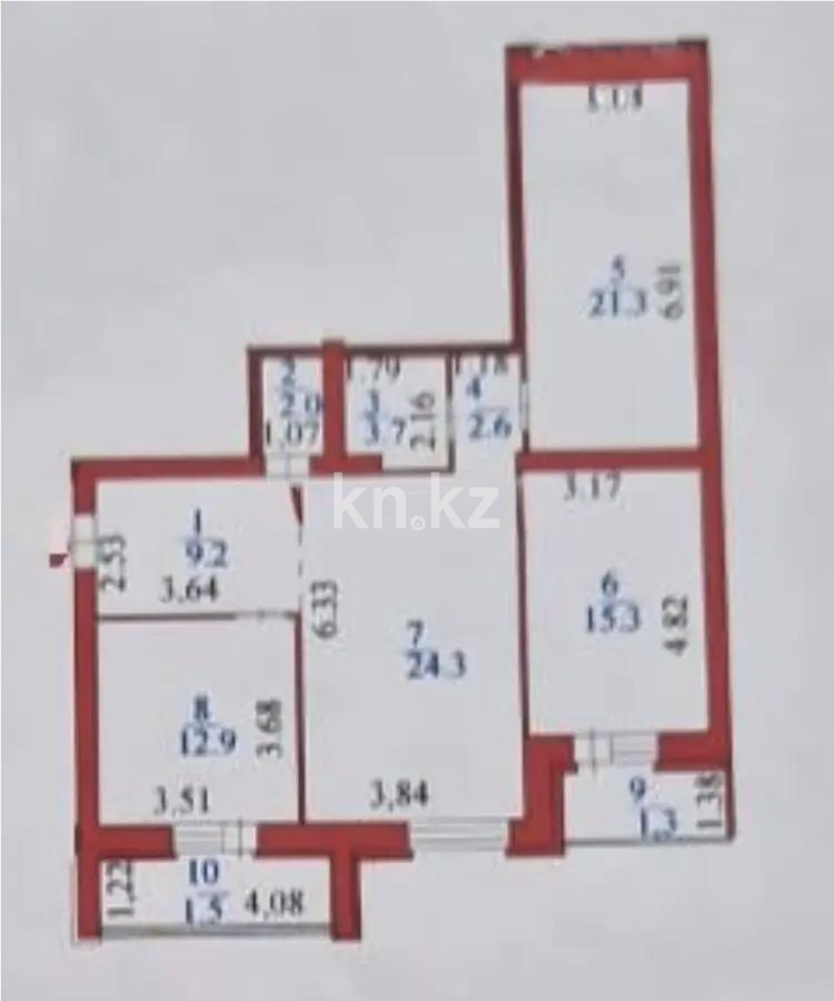 Продажа 3-комнатной квартиры, 95 м², пр. Улы Дала, дом  47 - Продажа  трехкомнатных квартир в Астане с фото фото 8 из 8