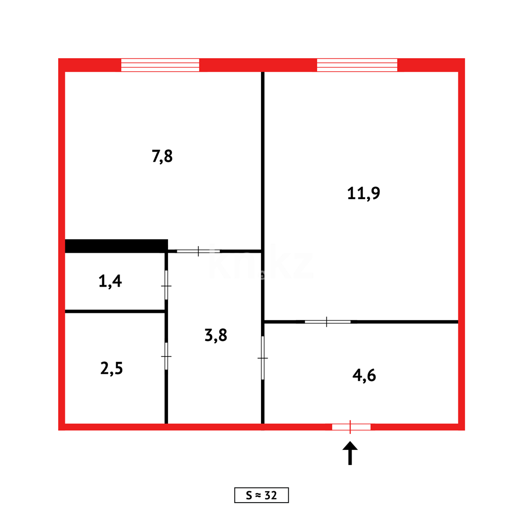 Продажа 1-комнатной квартиры, 32 м², ул. Абая в Темиртау - фото 8