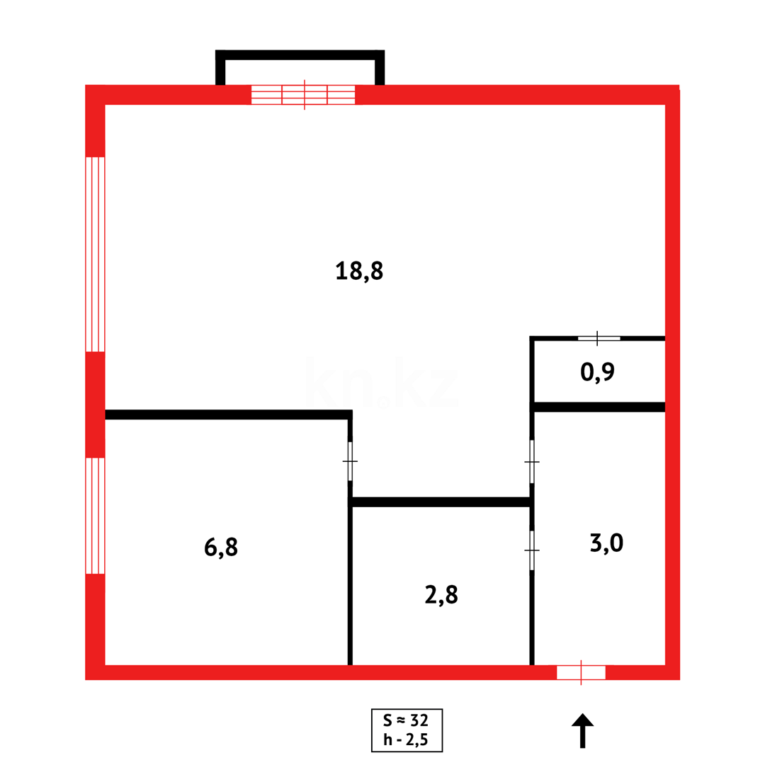 Продажа 1-комнатной квартиры, 32 м², ул. Абая - Продажа квартир в Абае фото 6 из 6