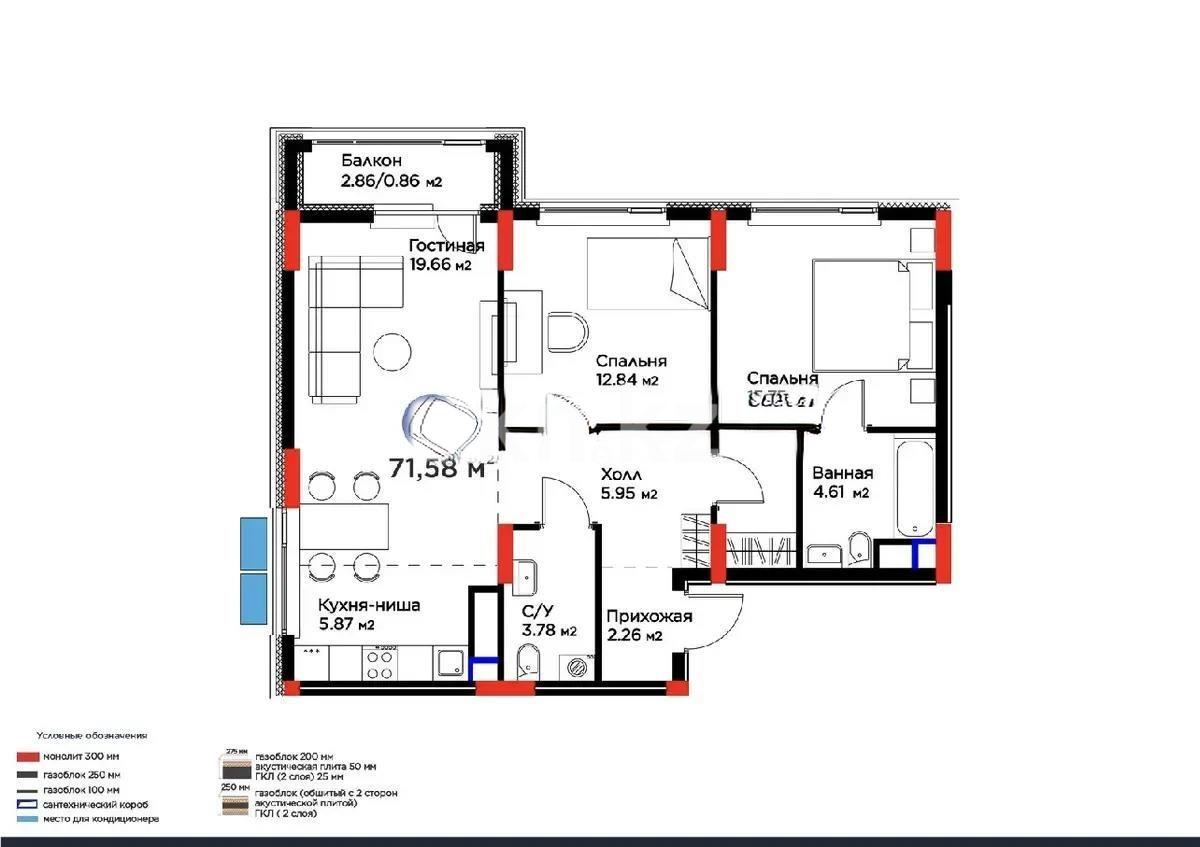 Продажа 3-комнатной квартиры, 72 м², ул. Е-117, дом  55 - Продажа квартир в Астане без посредников фото 1 из 1