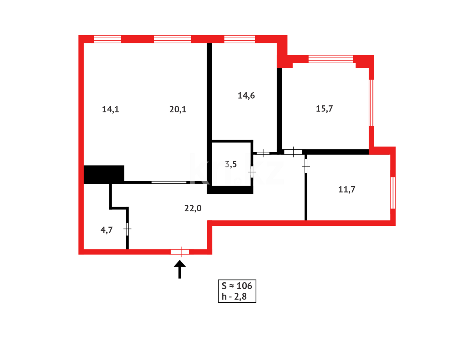 Продажа 4-комнатной квартиры, 106 м² - Продажа  четырехкомнатных квартир в новостройках Астаны с фото - страница 12 фото 8 из 8