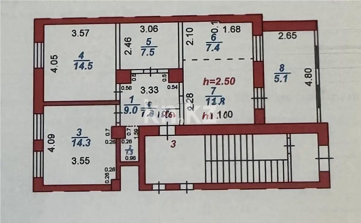 Продажа 3-комнатной квартиры, 70 м² в Караганде - фото 6