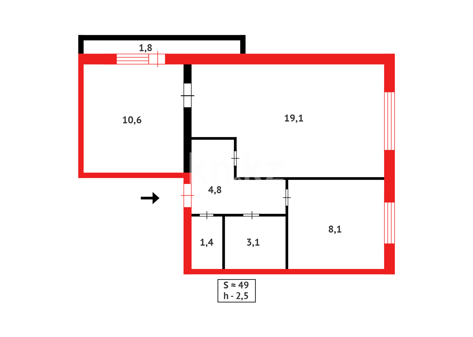 Продажа 2-комнатной квартиры, 48 м² - Продажа двухкомнатных квартир в Городе Караганды - страница 6 фото 14 из 15