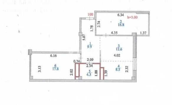 Продажа 3-комнатной квартиры, 69.7 м² в Астане