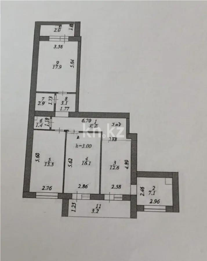 Продажа 4-комнатной квартиры, 90.6 м² - Продажа четырехкомнатных квартир в кирпичном доме в Астане фото 5 из 5