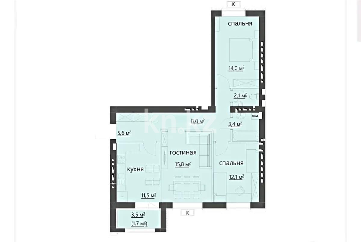 Продажа 3-комнатной квартиры, 78 м², 067 учетный квартал, дом  464/4 - Продажа квартир в Караганде фото 1 из 1