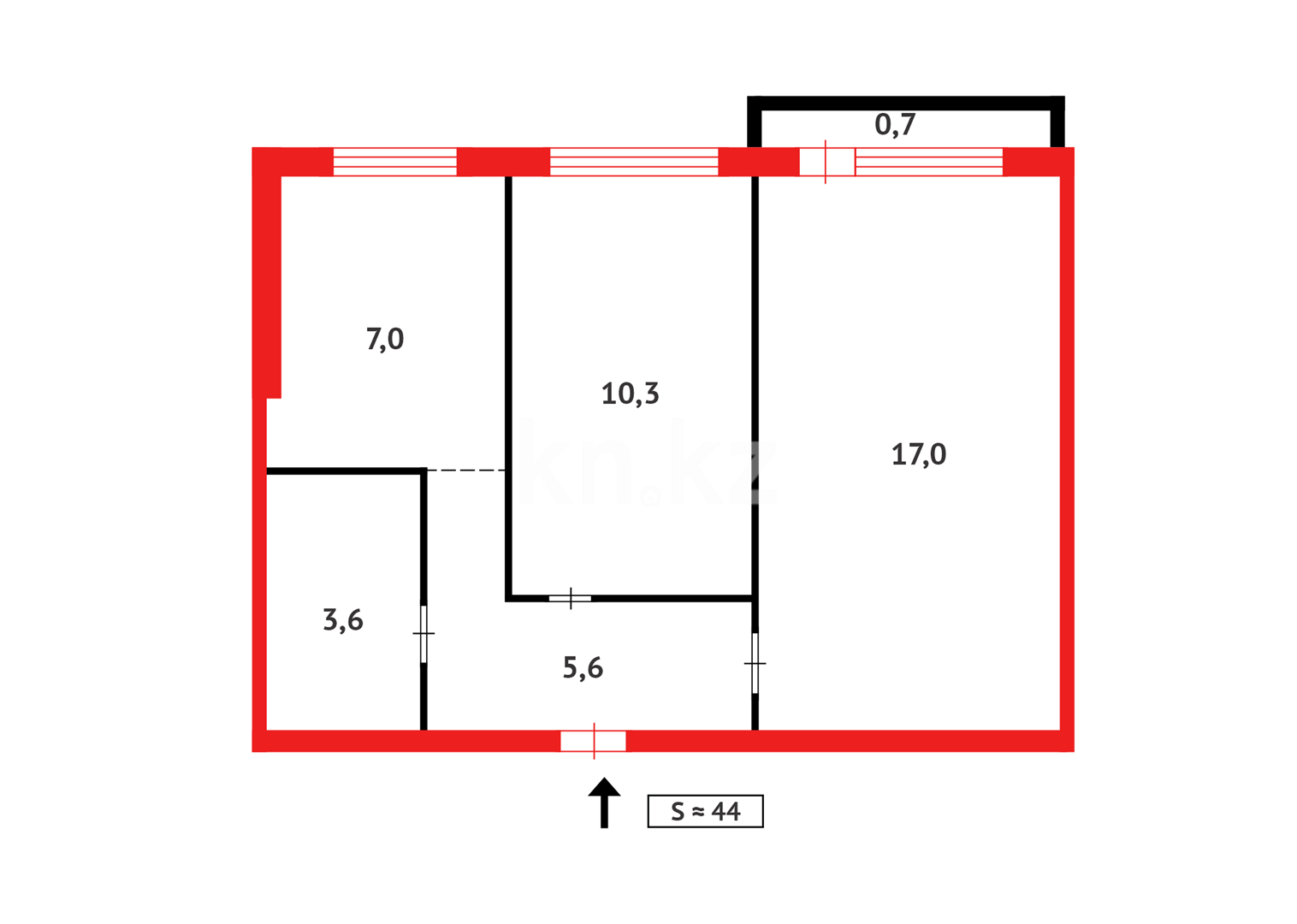Продажа 2-комнатной квартиры, 44 м² - Продажа двухкомнатных квартир в Караганде фото 15 из 15