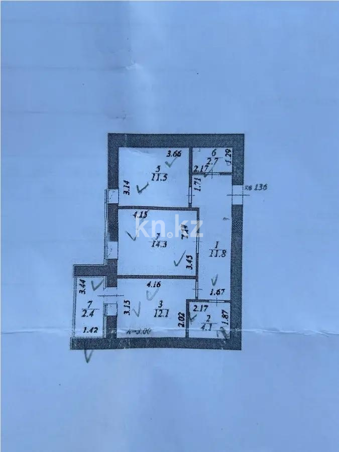 Продажа 2-комнатной квартиры, 58.8 м² в Астане - фото 2