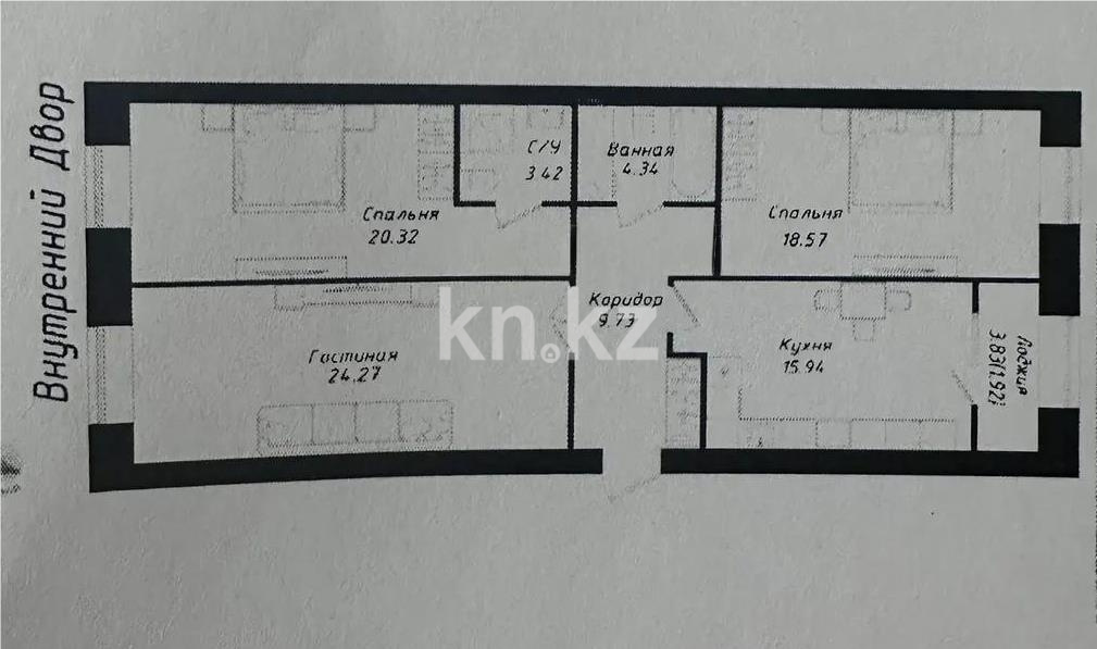Продажа 3-комнатной квартиры, 100 м² в Астане