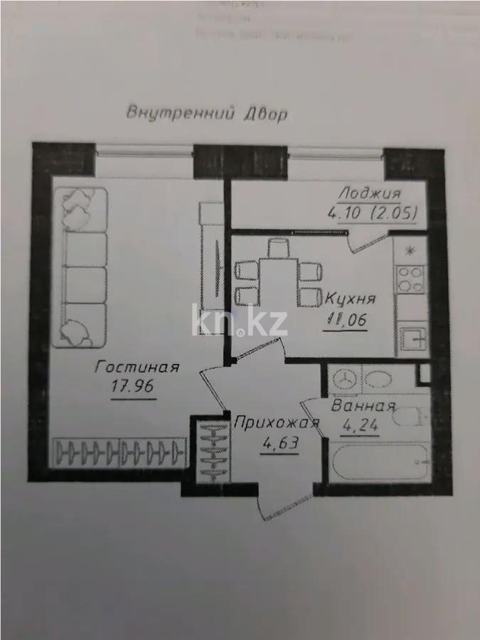 Продажа 1-комнатной квартиры, 38 м² в Астане