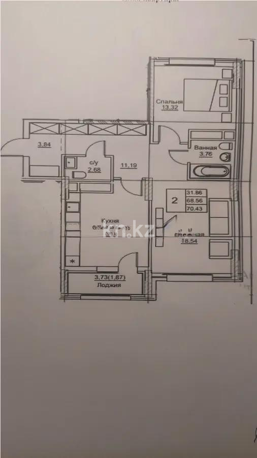 Продажа 2-комнатной квартиры, 70 м², ул. Е-430, дом  2 - Продажа  двухкомнатных квартир в новостройках Астаны с фото фото 1 из 1