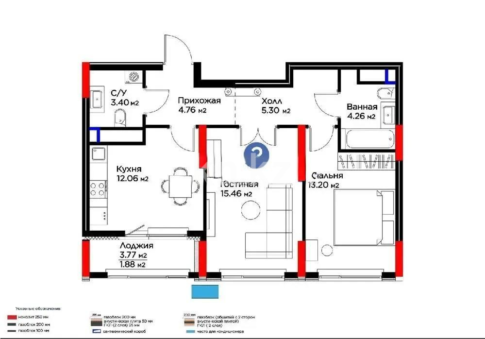 Продажа 2-комнатной квартиры, 60.2 м², ул. Бухар жырау, дом  33 - Продажа  двухкомнатных квартир в новостройках Астаны без посредников фото 4 из 4
