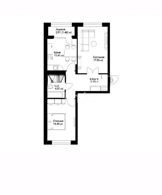 Продажа 2-комнатной квартиры, 58 м² - Продажа двухкомнатных квартир в Астане - страница 5 фото 4 из 4