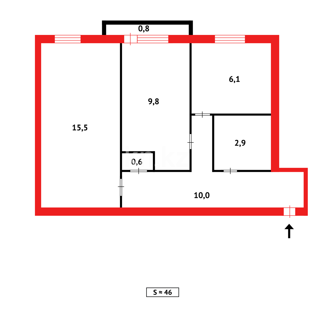 Продажа 2-комнатной квартиры, 46 м² в Темиртау - фото 13