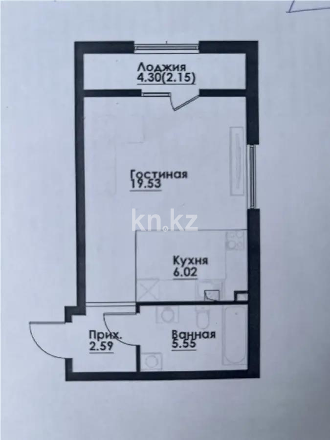 Продажа 1-комнатной квартиры, 36 м² в Алматы