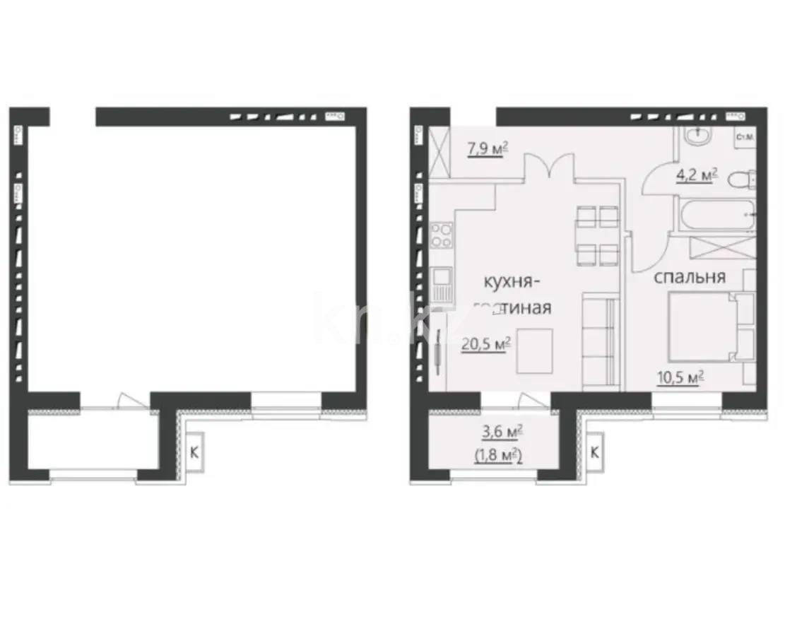 Продажа 2-комнатной квартиры, 46 м² - Продажа  двухкомнатных квартир в новостройках Караганды - страница 5 фото 2 из 2