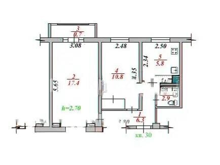 Продажа 2-комнатной квартиры, 43.9 м² в Алматы