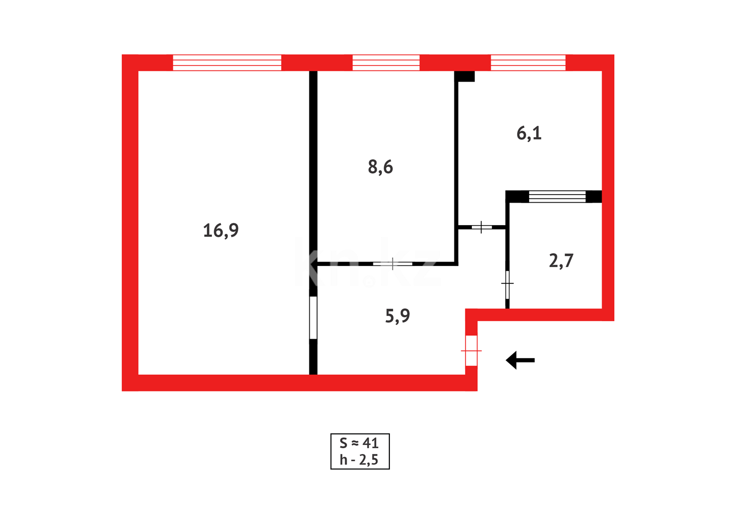 Продажа 2-комнатной квартиры, 41 м² в Астане - фото 12