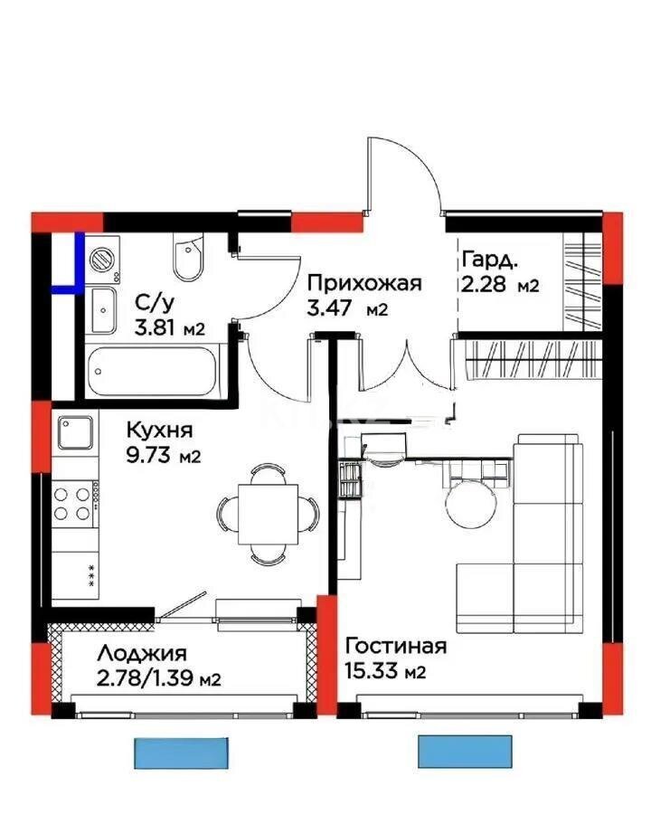 Продажа 1-комнатной квартиры, 36.04 м² в Астане - фото 5
