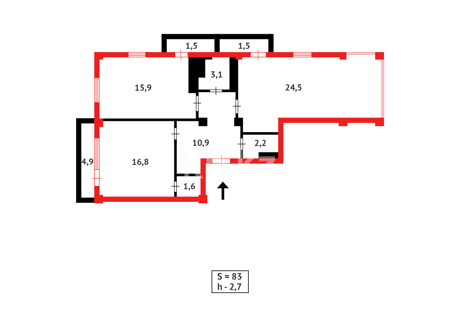 Продажа 3-комнатной квартиры, 82.9 м², ул. Нуршайыкова в Астане - фото 16