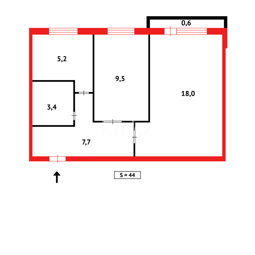 Продажа 2-комнатной квартиры, 45 м² в Караганде - фото 12