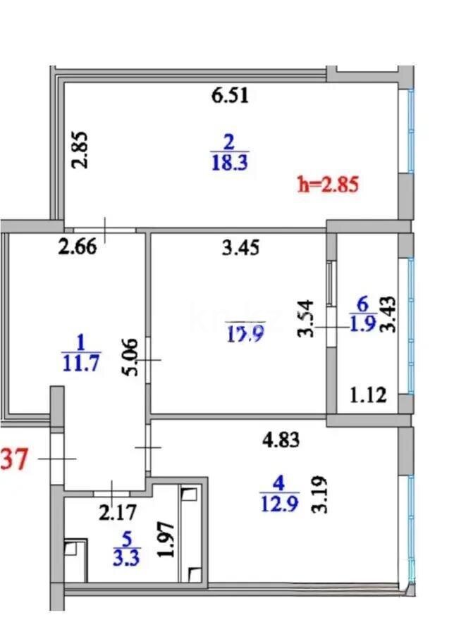 Продажа 2-комнатной квартиры, 60.3 м² в Астане - фото 2